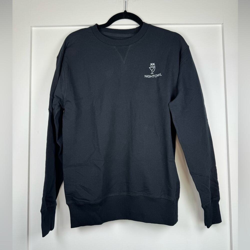 GOODLIFE Black Owl Nightlife Crewneck Sweatshirt Size Small NWT